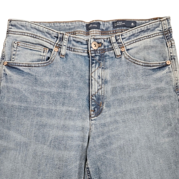 J. Jill High Rise Straight Leg Crop Denim Jeans Women 8 Regular Blue - Picture 3 of 11